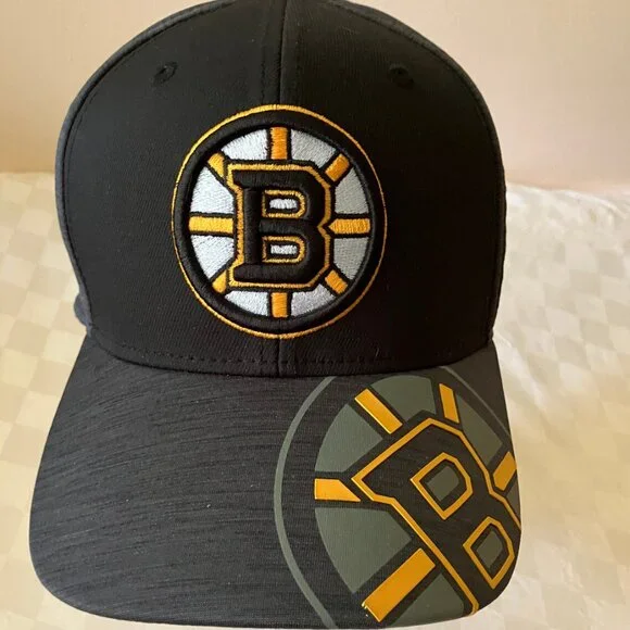NHL Boston Reebok Center Ice Collection Baseball Cap Hat Black Hockey Size L XL - Picture 1 of 16